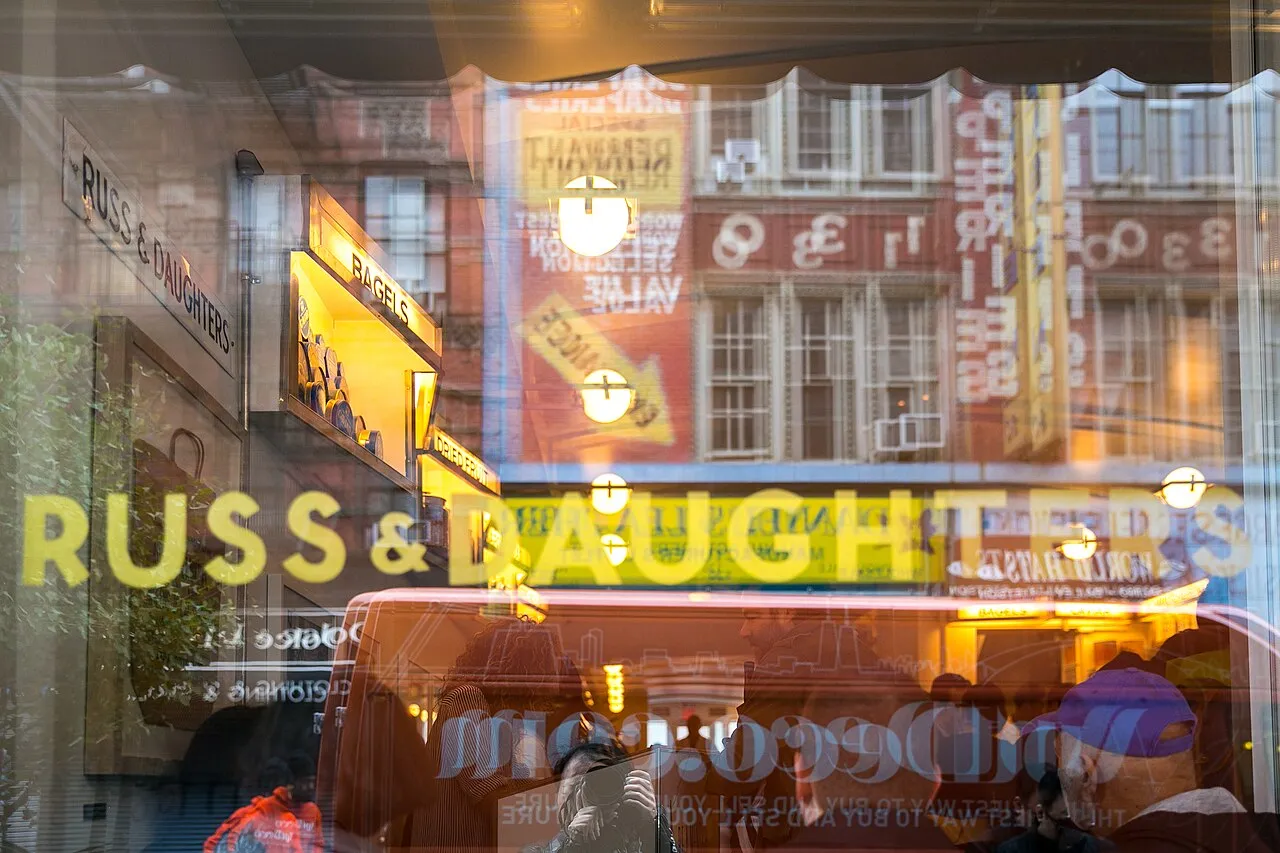 The interior of Russ & Daughters Cafe on Orchard Street