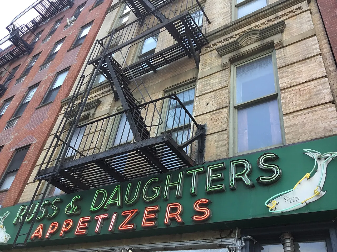 The Russ & Daughters shopfront on East Houston Street